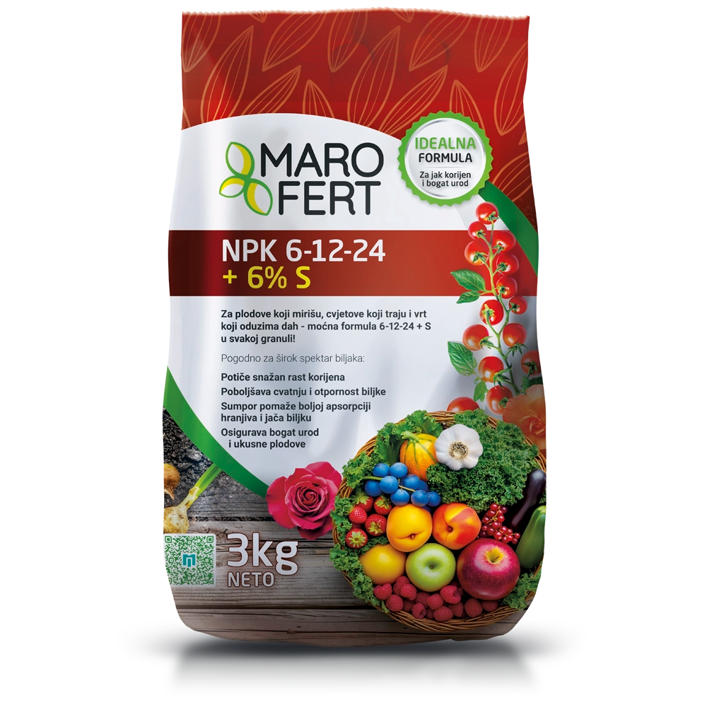 NPK 6-12-24 + 6%S - MOĆNA FORMULA U SVAKOJ GRANULI